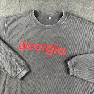 Georgia Bulldogs Textured‎ Corduroy Sweatshirt Women's XL Gray Pullover Football